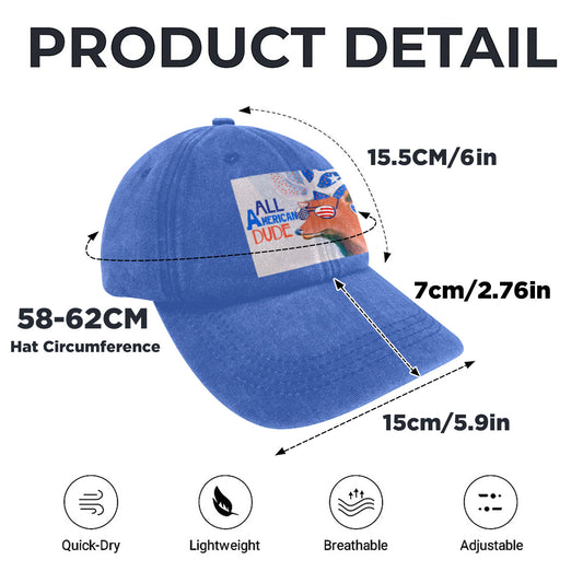 All American Dude with Deer Vintage Washed Baseball Cap | Ships from USA