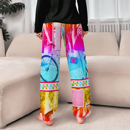 Women's Colorful Know Your Worth Lougewear Pajama Pants (Made in USA)