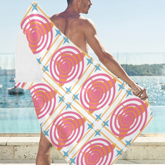 Toalla de playa Peach Whirly Twirls - 76,2 x 152,4 cm (fabricada en EE. UU.)