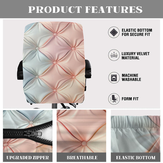 Pastel Faux Tufted Design Office Chair Cover (Made in USA)