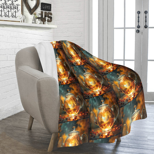 Fall Scene in Crystal Teapot Ultra-Soft Micro Fleece Blanket (Made In USA)