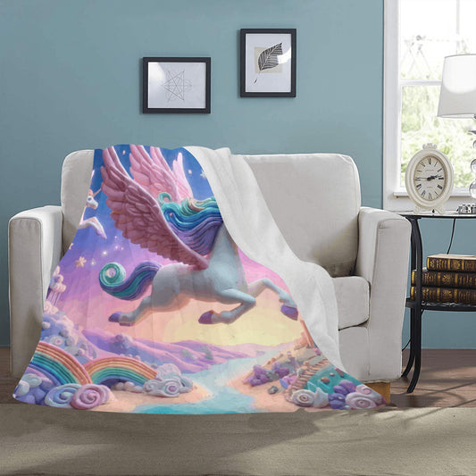Flying Unicorns Ultra-Soft Micro Fleece Blanket 50" x 60" (Made in USA)