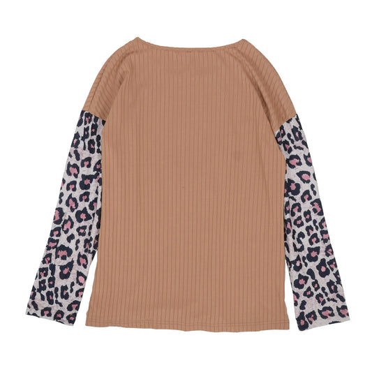 Color Block Ribbed Knit Sweater