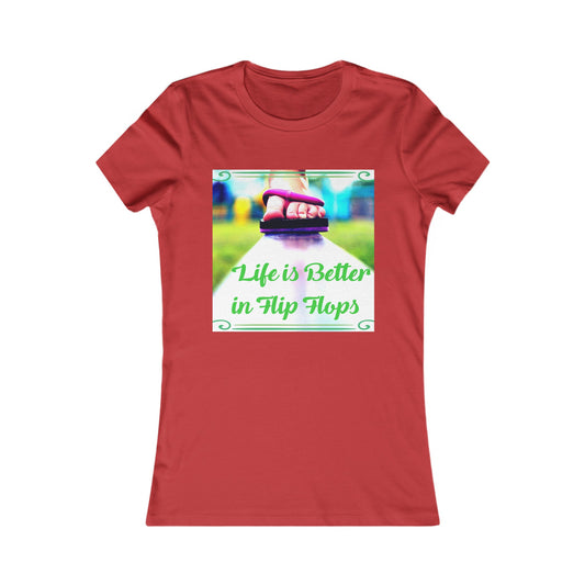 Camiseta gráfica para mujer "La vida es mejor en chanclas"