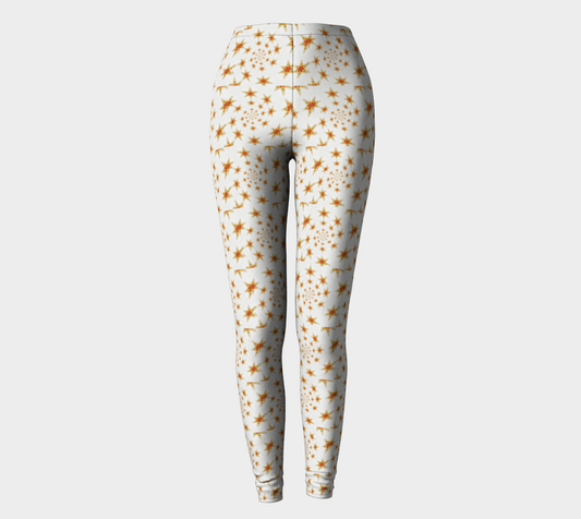Yellow Starry Design Printed Leggings