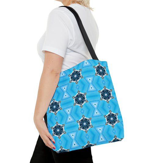 Bolsa de mano con estampado de diamantes azules