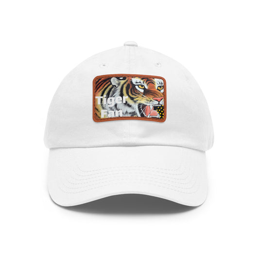 Tiger Fan Dad Hat with Leather Patch (Rectangle)