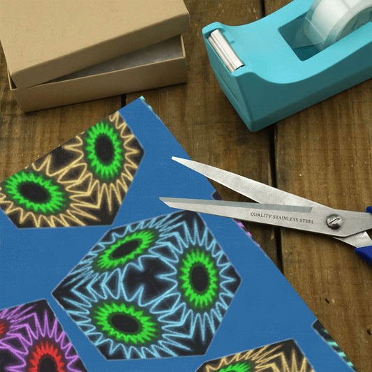 2 rollos de papel para envolver regalos con forma de cubos de colores (fabricado en EE. UU.)