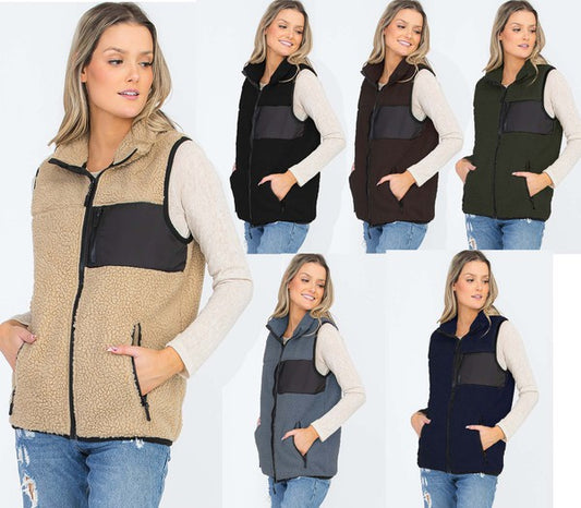 Women's Sherpa Fleece Vest Jacket