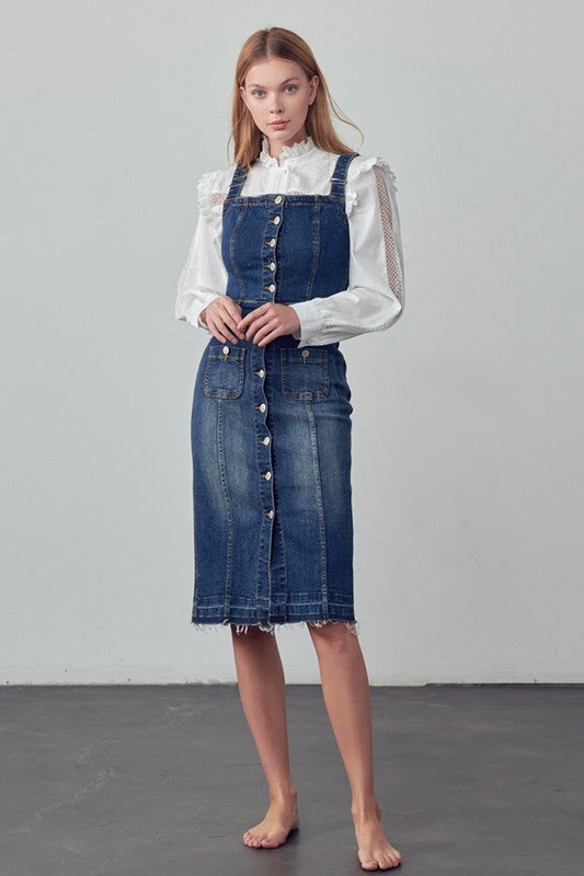 Women's Suspenders Denim Skirt