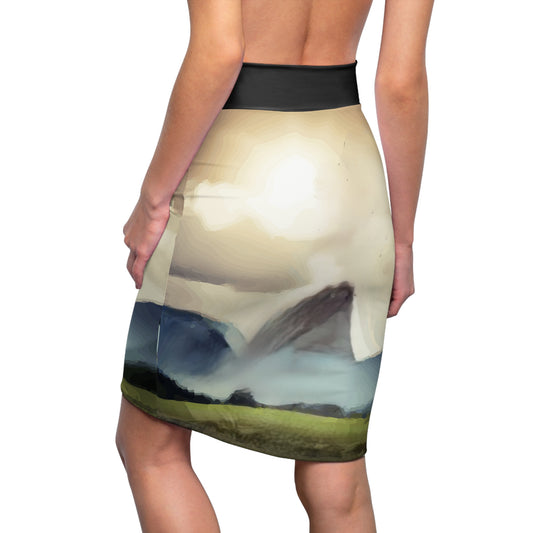 Women's Wild Black Horse Printed Pencil Mini Skirt