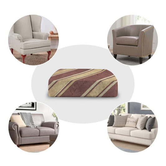 Christmas Red and Gold Stripes Sofa Cushion Slip Cover - Pack of 3