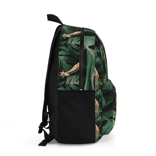 Tall Giraffe with Greenery Backpack - Shell Design Boutique