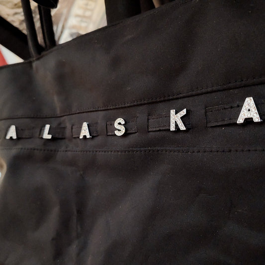 Large Black Shoulder Bag with Alaska