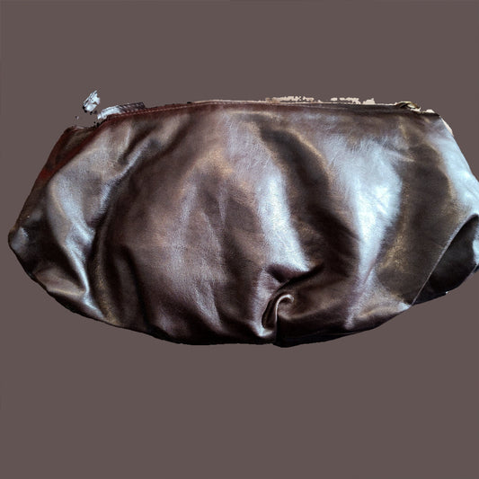 Small Black Clutch with Chain Embellishments