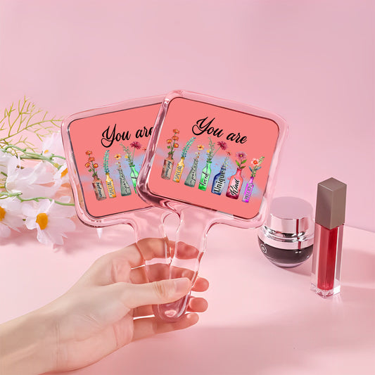 You Are Unique Cute Handheld Makeup Mirror