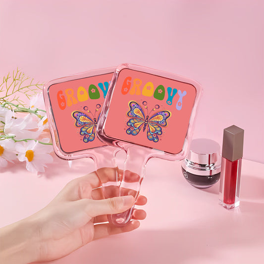 Groovy Butterfly Cute Handheld Makeup Mirror
