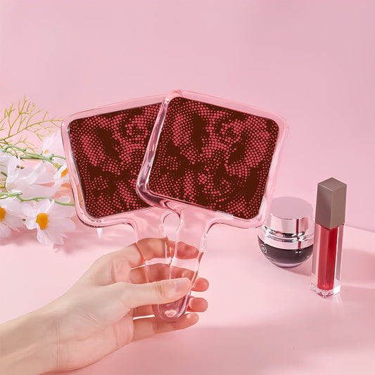 Dotted Elephant Design Cute Handheld Makeup Mirror