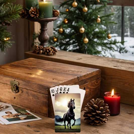 Wild Black Horse Custom Playing Cards