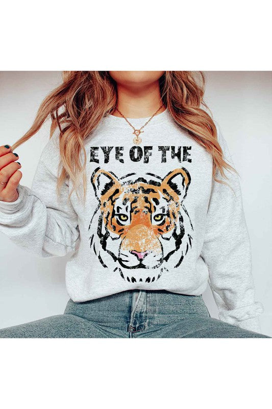 Sudadera con estampado gráfico extragrande Ojo del Tigre para mujer