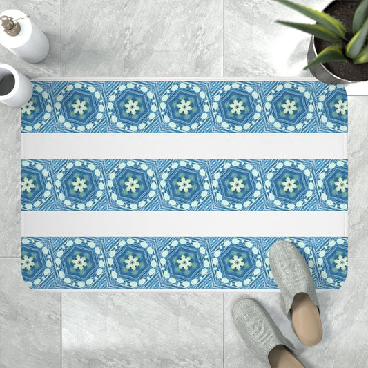 Paquete de decoración para baño con rayas florales verdes