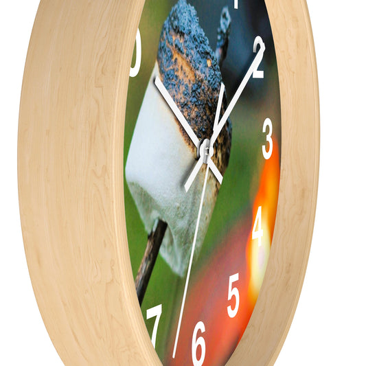 Roasted Marshmallow on a Stick Smores Wall Clock - Shell Design Boutique