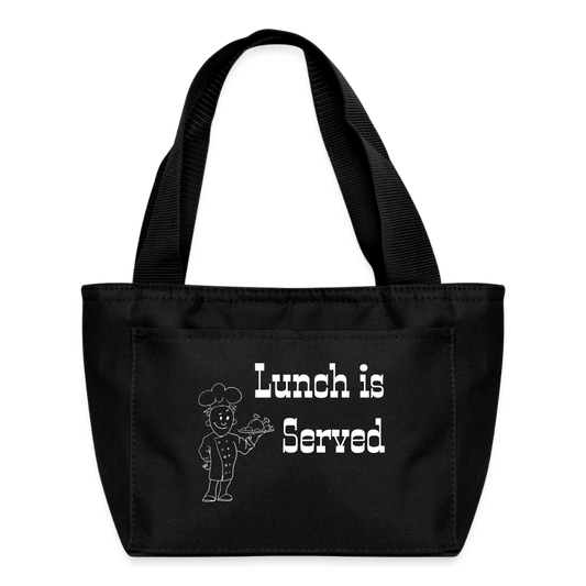 Lunch is Served Recycled Insulated Lunch Bag - black