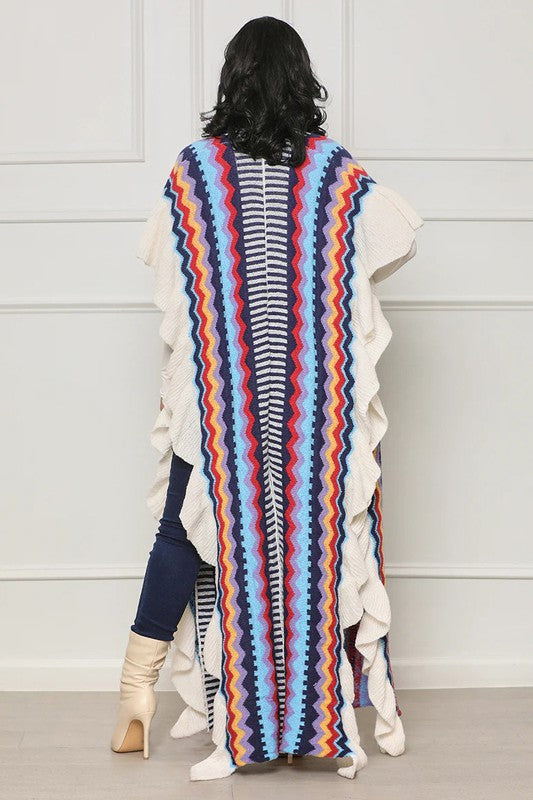 Women's Colorful Fashion Long Sweater Cardigan