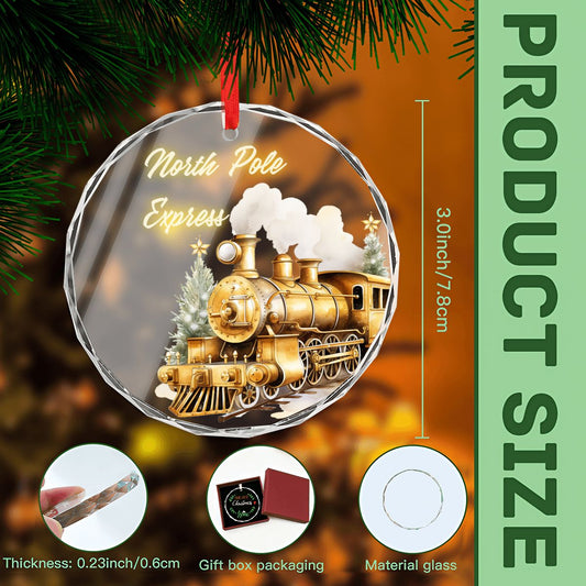 Round Glass Christmas Ornament (Made in USA) sianybdesignsGoldsteamtrainwithElegantGoldChristmassoft840e3af4f76f4301b5f1f2e759b6ccaf sianybdesignsElegantGoldChristmasstarsoftandinvitinglig625b0fca50ed