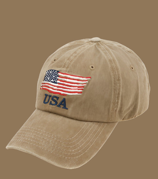 Gorra unisex bordada con la bandera de EE. UU.