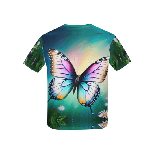 Hermosa camiseta infantil con estampado de mariposas (fabricada en EE. UU.)