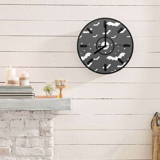 Reloj de pared gótico de murciélagos y lunas (fabricado en EE. UU.)