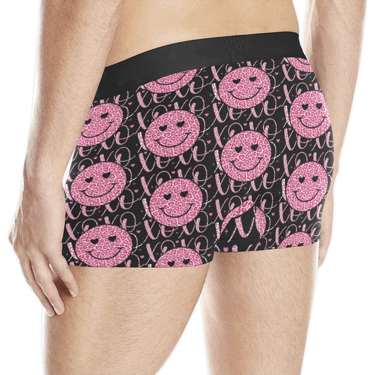 XO's Happy Face Valentine's Day Men's Printed Underwear Boxer Briefs (Made In USA)