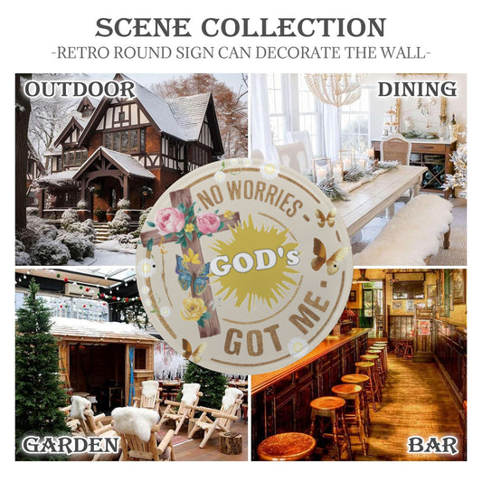 Gods Got Me Round Metal Sign (Made in USA)