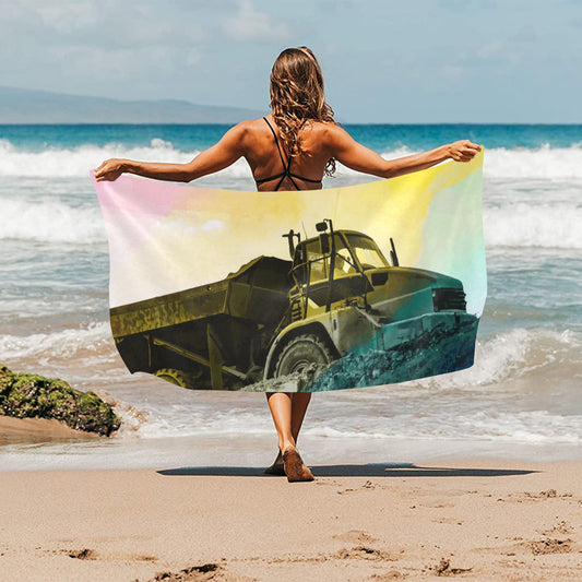 Toalla de playa con diseño de camión volquete - 76 x 152 cm (fabricada en EE. UU.)