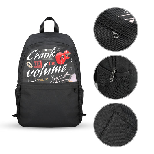 Crank Up the Volume Casual Backpack (Upper Part Printing) (Model 1753)