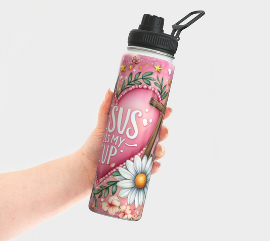 Jesus Fills My Cup Stainless Steel 24 oz Water Bottle