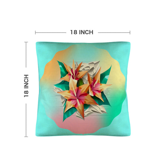 Circle Floral Pastel Pattern Custom Pillow Case 18x18inch (One Side with Different Printing)(Pack of 4) | Ships from USA