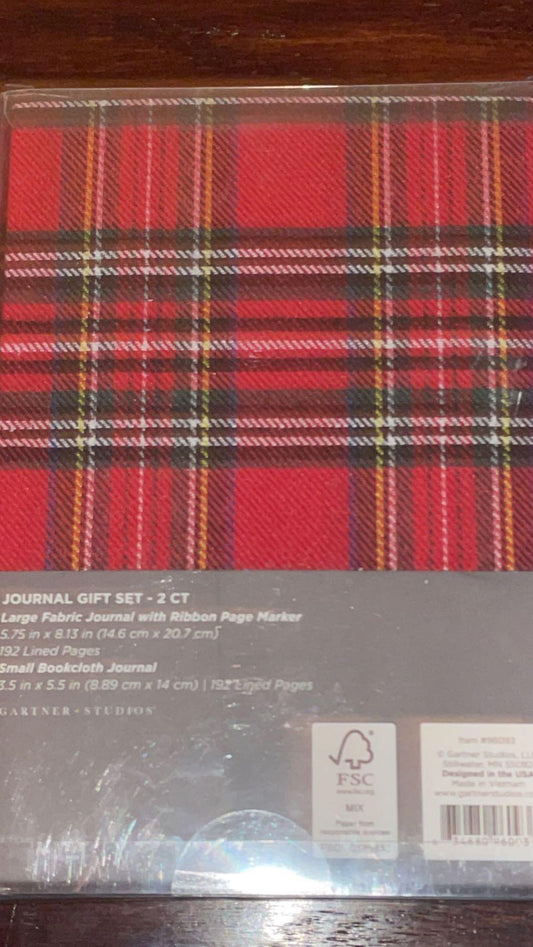 2 Count Plaid Journal Gift Set - new - Shell Design Boutique