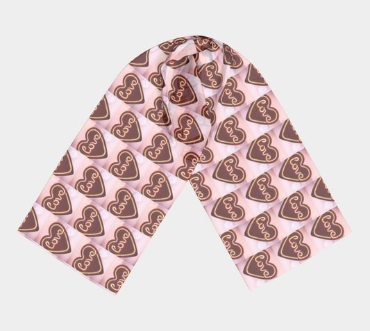 Neon Love Red Heart Design Long Scarf