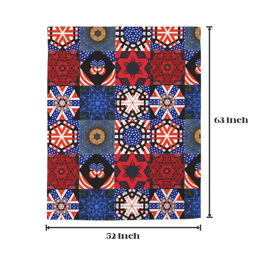 4th of July Pattern Window Curtain 52"x63" (2-Piece)(Made in USA)