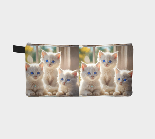 White Kittens with Blue Eyes Pencil Case