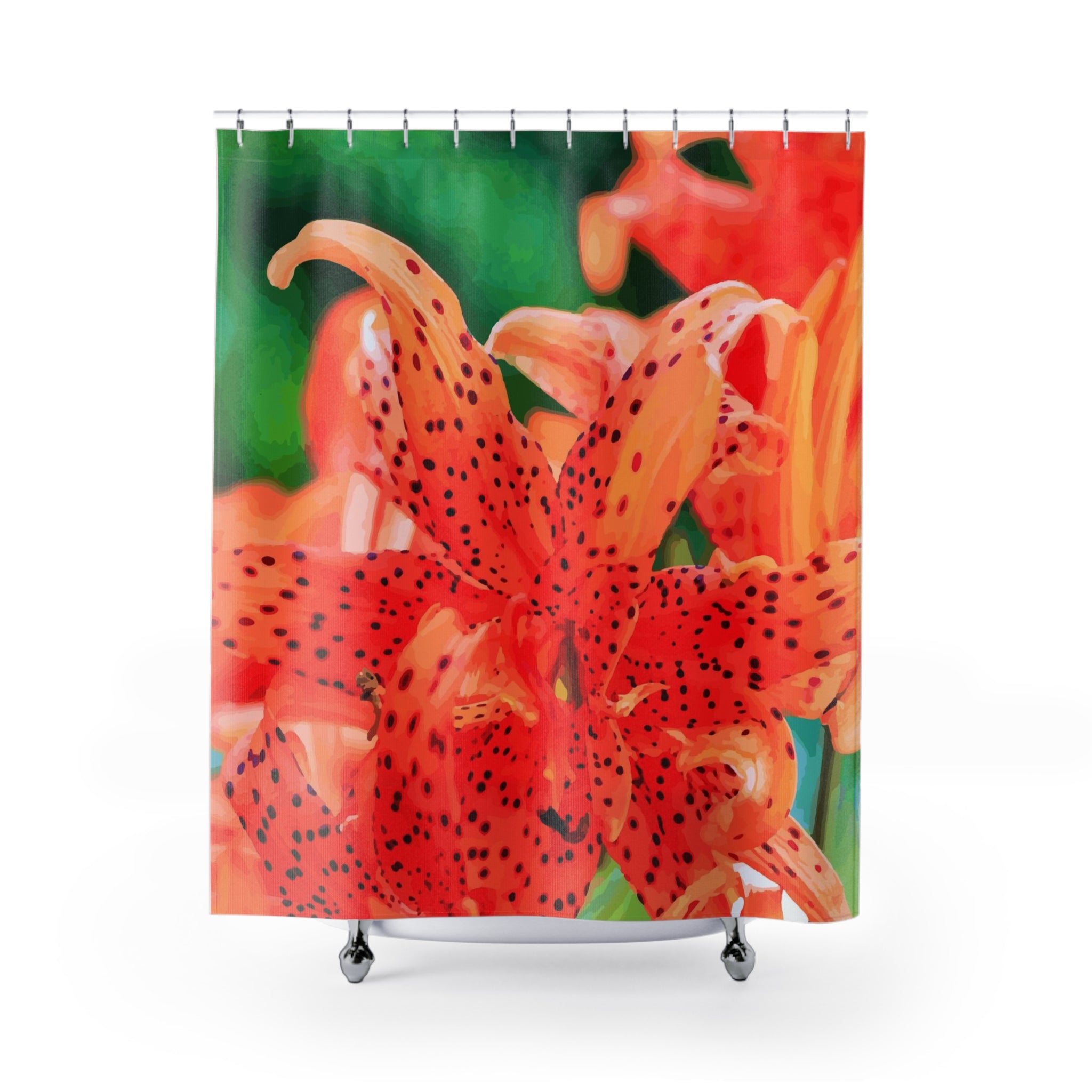 tiger lily shower curtain Orange Tiger Lily Shower Curtain