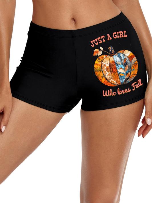 Just a Girl Who Loves Fall Boxer Brief Boyshorts for Women (Made in USA)