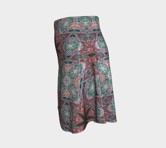 Silver Star Pattern Glitter Flared Skirt