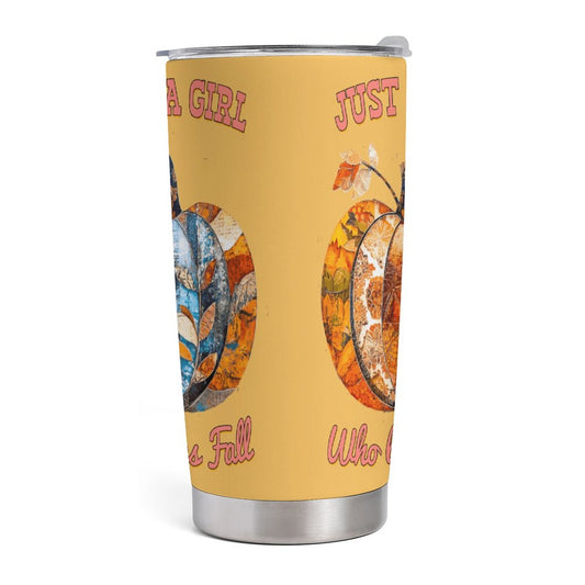 Just a Girl Who Loves Fall Pumpkins 20oz Insulated Stainless Steel Cup with Lid