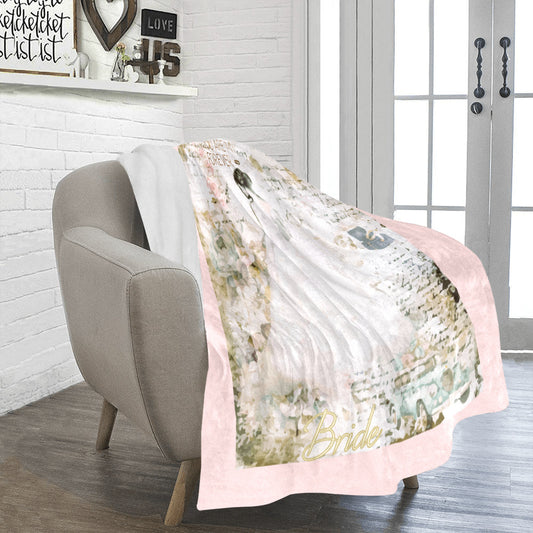 Bride's You Are My Forever Faux Quilt Ultra-Soft Micro Fleece Blanket (Made in USA)