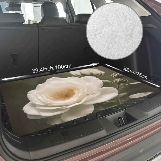 White Rose Car Trunk Mat 39.4x30inch