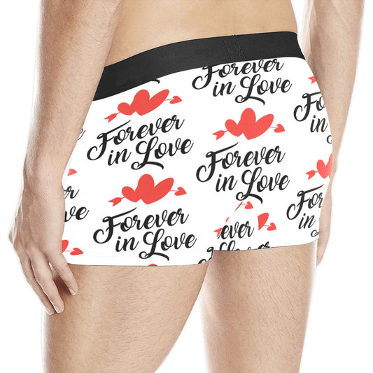 Forever in Love Men's All Over Print 3 Panel Boxer Briefs (Made In USA)