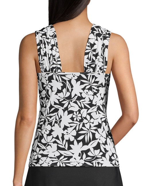 Land's End Black & White Swim Top Only - size 26W